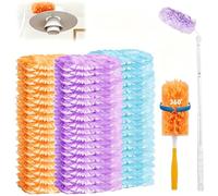 33 Pack Duster Refills compatible with Flash Duster Dust Magnet Refills, with 2 handle, 360° Trap & Lock 100% of Household Dust, Hair & Allergens