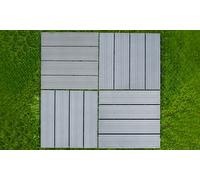 33-Pack WPC Decking Tiles Grey 30cm x 30cm
