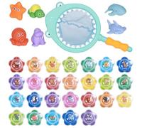33 PCS Baby Bath Toy Set Bathroom Alphabet Starfish Floating Letters Toys Swimming Paddling Pool Water Play Learning Shower Gift for Toddlers Kids