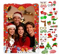 33 PCS Christmas Party Game Supplies Christmas Photo Booth Props Selfie Props Lets Get Ugly Party Decoration