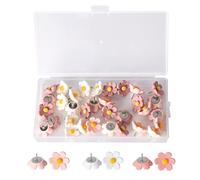 33 Pcs Flower Drawing PinsCute, Flower Push Pins for Cork Board Pinss, Push Pins for Pin Board Notice Boards Pinboard Hanging Posters Photos Wall Decorations Thumbtacks(White, Pink, Dark Pink)