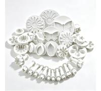 33 Pcs Fondant Tools Plunger Clay Cutters Cake Flower Cookie Cutter Baking Mold Tools for Cookies Cake Decorating Flower Leaf Butterfly Daisy Star Heart Shape DIY Decorating Mold