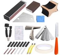 33 Pcs Guitar Setup Tool Kit, Guitar Repairing Maintenance Tools with Fret Leveling Beam, Neck Rest, Fret Rocker, Radius Gauge, String Action Ruler, Feeler Gauge, and More