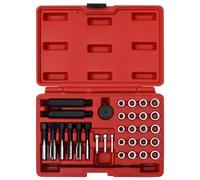 33-Piece Glow Plug Thread Repair Kit M8 M10 M12 Steel with Thread Cutter Installation Tool and Blow-Moulded Case for Workshop Garage Car Repair