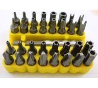 33 Piece Security Screwdriver Bit Set with Holder (Star/hex/Spanner/triwing/torq bits)