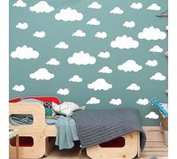 33 Pieces Cloud Wall Decor Big White Clouds Wall Decals Removable Self Adhesive Vinyl Wall Stickers DIY Art Wallpaper for Nursery Baby Kids Boys Girls Bedroom Playroom Home Decoration