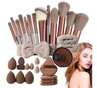 33 Pieces Makeup Brush Sets, Makeup Blending Set, Professional Beauty Tools, Skin-Friendly Texture, Perfect Present Option, 33pcs, for Foundation, Eyeshadow, and Blending