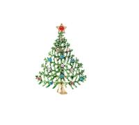 33-Style Christmas Tree Enamel Rhinestone Brooch Collection, Glitter Sequins & Bell Snowflake Accents, Anti-Tarnish Metal Base Pin for Women Men, Minimalist to Vintage Playful Luxe Styles (18)