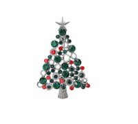 33-Style Christmas Tree Enamel Rhinestone Brooch Collection, Glitter Sequins & Bell Snowflake Accents, Anti-Tarnish Metal Base Pin for Women Men, Minimalist to Vintage Playful Luxe Styles (14)