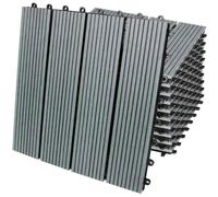 Monster Shop 33 X Wpc Decking Floor Tiles 30X30Cm - Grey, Grey
