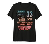 33 Years Married Funny 33rd Wedding Anniversary Premium T-Shirt