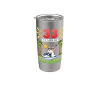 33 Years of Paradise Vacation Tropical 33rd Anniversary Trip Stainless Steel Insulated Tumbler
