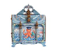 330+PCS 3D Wooden Puzzle Treasure Chest Model Kit, Ocean Theme DIY Assembly Storage Box with Opening Lid, Decorative Building Kit for Adults & Teens, Collectible Gift Decor