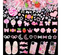 330 Pcs Junk Case Charms Kit, Junk Charms for Cases, Junk Phone Case Charm, Junk Case Kit Pink Charm Bulk Mixed Cute Slime Charms Set for DIY Crafts, Scrapbooking, Jewelry Making-S1