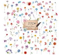 330+ PCS Natural Flower Stickers, Self-Adhesive PVC Nature Floral Stickers for Scrapbook, Laptop, Journal, DIY Project, Spring Themed Party Decors