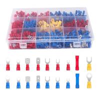 330 Pieces Electrical Crimp Connector, 0.5-6.0Mm² Insulated Crimp Terminal, Ring Fork Spade Male and Female Butt Connection Wire and Cable Terminal Connector, Suitable for Cars and Motorcycles