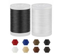 330 Yards FIVEIZERO Extra Strong Upholstery Thread,Black&White Bonded Nylon Thread for Denim Leather,Craft,Machine,DIY and Home (2 Pack) CJ