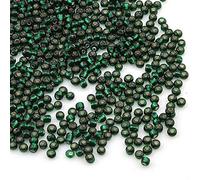 3300 x 3mm Glass Seed Beads with Silver Lining, 8/0, Silver Lined Pony Beads, Choice of Colours (Dark Green)