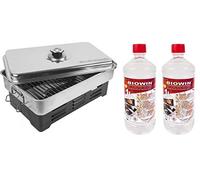330001_2L Table Smoker Oven with Thermometer Stainless Steel + 2 Litre Burning Gel / Burning Paste