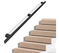 330cm BlackRailing Industrial Wrought Iron WallMounted Support Bar Nonslip Safety Handrail for Indoor & Outdoor Use
