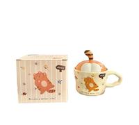 330ml/11oz ceramic cute funny cat water cup simple and exquisite drinking utensils-orange cat (color box)