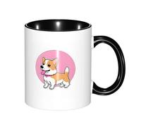 330ml Ceramic Tea Coffee Mug with Exquisite Fade-Resistant Funny Corgi Butt Brown Prints Perfect for Coffee,Tea,Latte,Hot Cocoa
