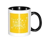 330ml Ceramic Tea Coffee Mug with Exquisite Fade-Resistant Goodlooking Hello Prints Perfect for Coffee,Tea,Latte,Hot Cocoa