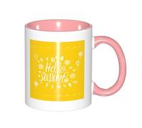 330ml Ceramic Tea Coffee Mug with Exquisite Fade-Resistant Goodlooking Hello Prints Perfect for Coffee,Tea,Latte,Hot Cocoa