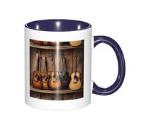 330ml Ceramic Tea Coffee Mug with Exquisite Fade-Resistant Guitar Bass Music Musical Instruments Prints Perfect for Coffee,Tea,Latte,Hot Cocoa