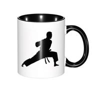 330ml Ceramic Tea Coffee Mug with Exquisite Fade-Resistant Karate Men Prints Perfect for Coffee,Tea,Latte,Hot Cocoa