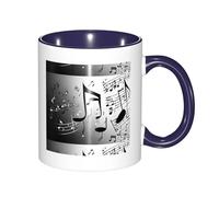 330ml Ceramic Tea Coffee Mug with Exquisite Fade-Resistant Music Notes Printed Prints Perfect for Coffee,Tea,Latte,Hot Cocoa