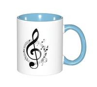 330ml Ceramic Tea Coffee Mug with Exquisite Fade-Resistant Music Print Prints Perfect for Coffee,Tea,Latte,Hot Cocoa