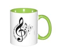 330ml Ceramic Tea Coffee Mug with Exquisite Fade-Resistant Music Prints Perfect for Coffee,Tea,Latte,Hot Cocoa
