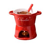 330ml Chocolate Fondue Mug with Fork, Sweets Melting Cup, Ceramic Butter Warmers Pot Set for Chocolate Candys Snack Cheese & Desserts Partys
