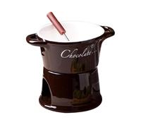 330ml Chocolate Fondue Mug with Fork, Sweets Melting Cup, Ceramic Butter Warmers Pot Set for Chocolate Candys Snack Cheese & Desserts Partys