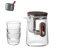 330ML Magnetic Kettle, Magic Tea Pot Stainless Steel, Magic Teapot Heat-Resistant Borosilicate Kettle for Trip