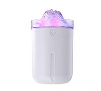 330ML Portable USB Humidifier with Color Light for Bedroom, Office, or Car, Featuring Quiet Operation and Continuous or Intermittent Spray Options (White snow mountain)