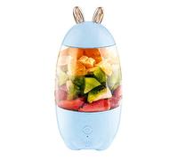 330mL USB Fruit Juicer Household Transparent Smoothie Maker Blender Mini Juice Cup Food Processor Kitchen Gadgets (Color : Light Blue)
