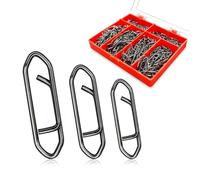 330PCS Fishing Speed Clips, High Strength Stainless Steel Speed Clips for Fishing Lures Quick Change, Quick Snap Connector Tackle for Freshwater and Saltwater(S: 110PCS, M: 110Pcs, L: 110Pcs) (Silver)