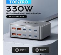 330W USB C GaN Charger 100W PD3.0 PPS QC3.0 Multiport Fast Charging Station For Laptop iPhone 15 16 Samsung Macbook Pro Tablet UK Plug