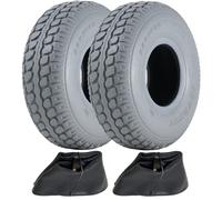 330x100 Grey Mobility Scooter Tyre & Inner Tube Pneumatic Tire 400-5 (Set of 2)