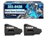 331-8438 Waste Toner Container Compatible for Dell C2660dn C2665dnf C3760dn C3760dnf C3760n C3765dnf Printers, With Chip Large Capacity 40000 Pages (2-Pack Black)