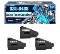331-8438 Waste Toner Container Compatible for Dell C2660dn C2665dnf C3760dn C3760dnf C3760n C3765dnf Printers, With Chip Large Capacity 40000 Pages (3 Pack Black)