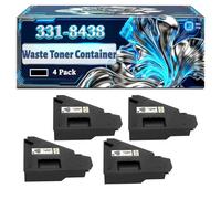 331-8438 Waste Toner Container Compatible for Dell C2660dn C2665dnf C3760dn C3760dnf C3760n C3765dnf Printers, With Chip Large Capacity 40000 Pages (4 Pack Black)