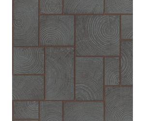 33224 - Natural Opulence Wood Block Anthracite Galerie Wallpaper