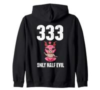 333 Only Half Evil Satan Cute Satanic Devil Baphomet Zip Hoodie