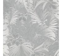 33301 - Eden Metallic Jungle Leaves silver Galerie Wallpaper
