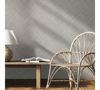 Non-woven wallpaper wood look herringbone pattern grey beige 33374 (5,74£/1qm)