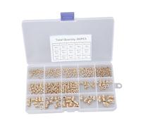 335/360Pieces Practical Sturdy Brass Knurled Nut M2toM6 for Multipurpose Use in Engineering and Professional Repairs Project Insert Nut