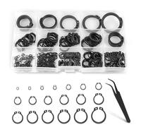 335 PCS External Circlips Snap Retaining Clip Rings Assortment Kit, Carbon Steel Circlips Assorted Sizes, 19 Sizes Snap Ring Set for Axles, Shafts -M3/4/5/6/7/8/10/11/12/13/14/15/16/19/20/22/25/26/28